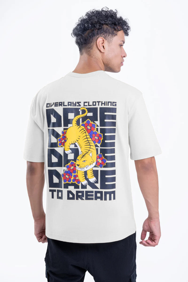 Dare To Dream White Relaxed Fit T-shirt