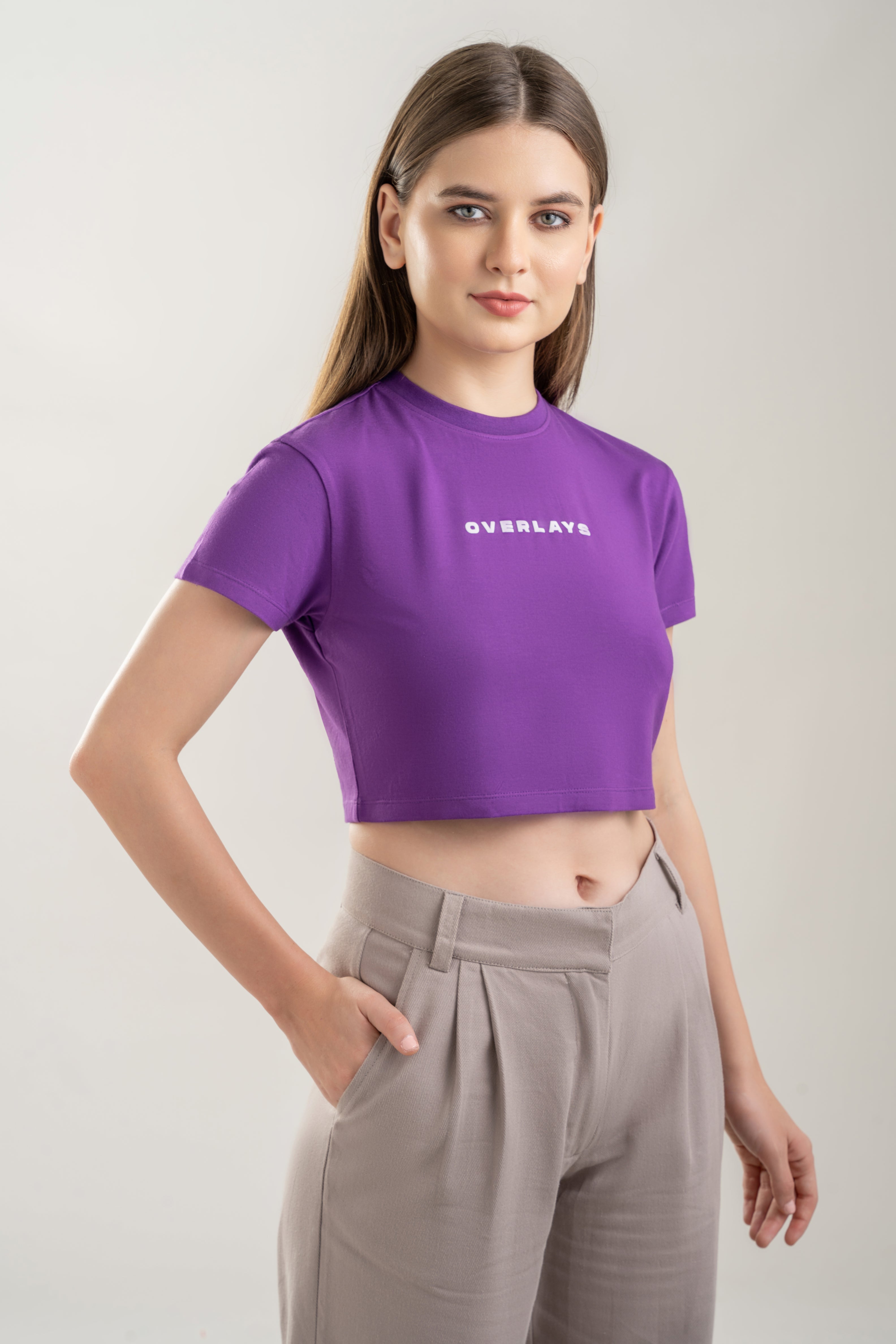 Purple Fitted Crop Top
