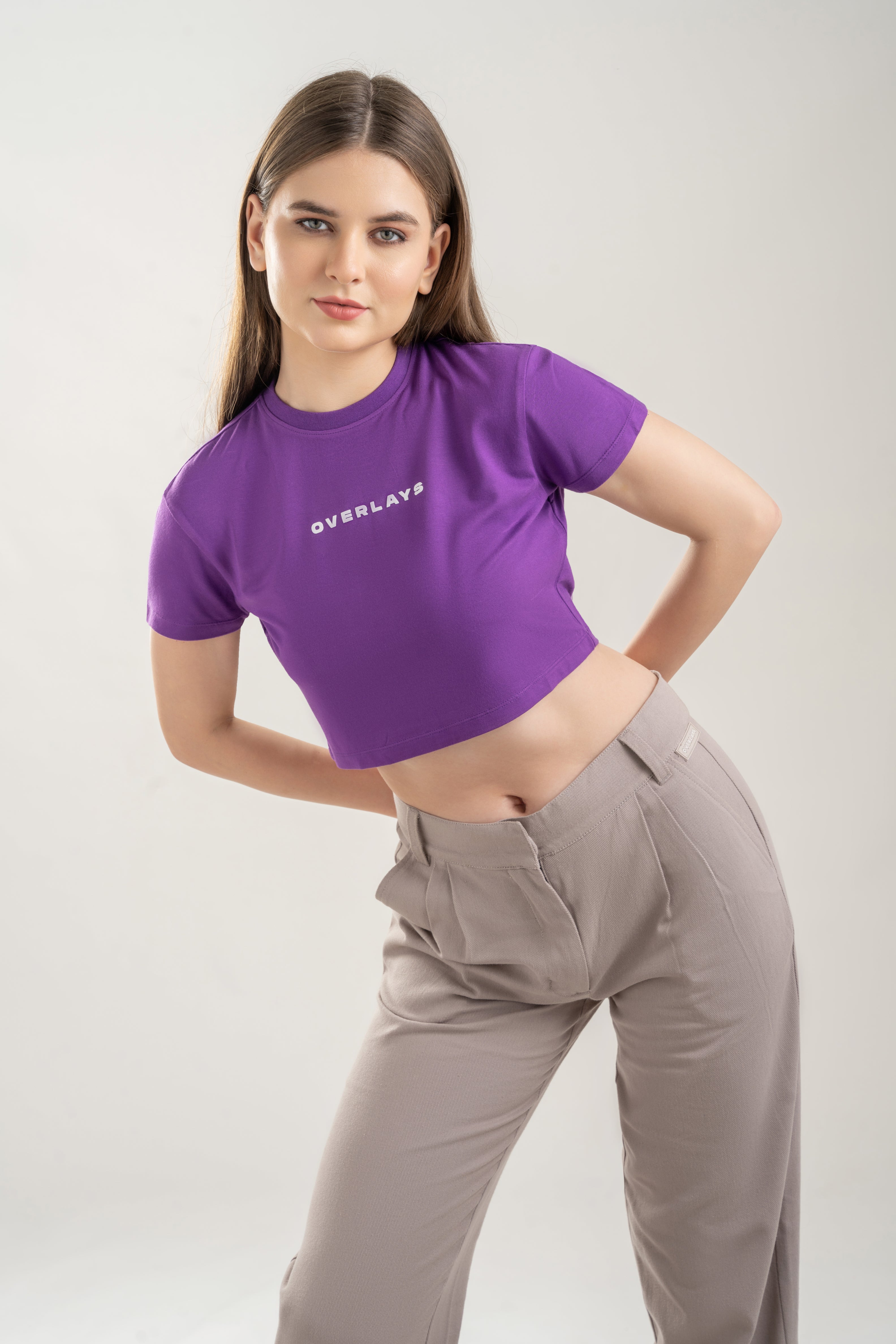 Purple Fitted Crop Top