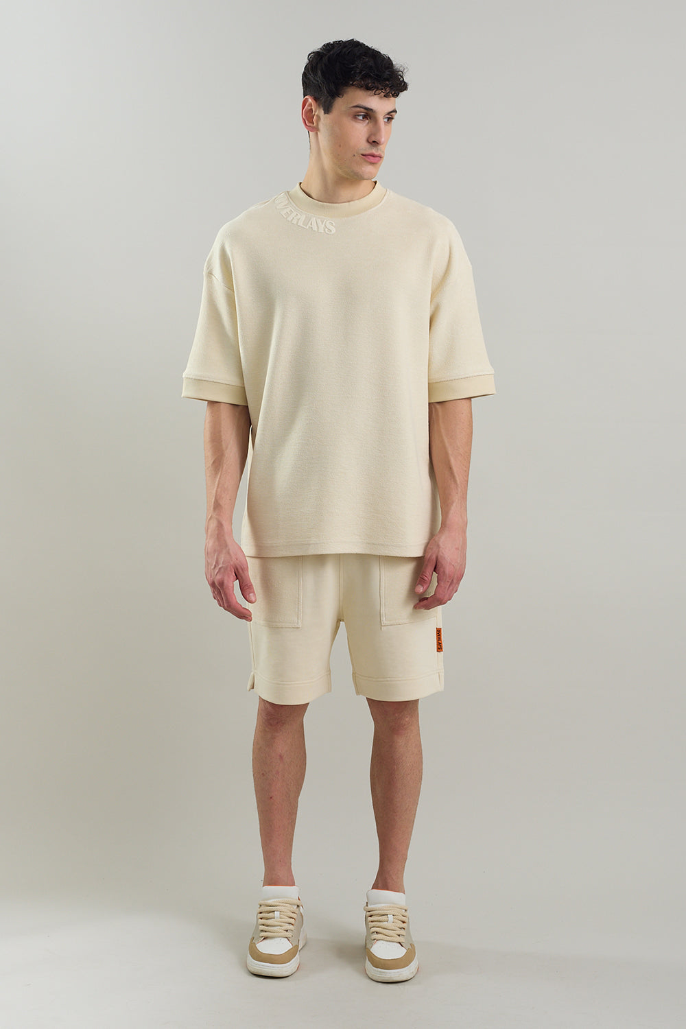 Textured Arc Fawn Oversized Fit T-shirt