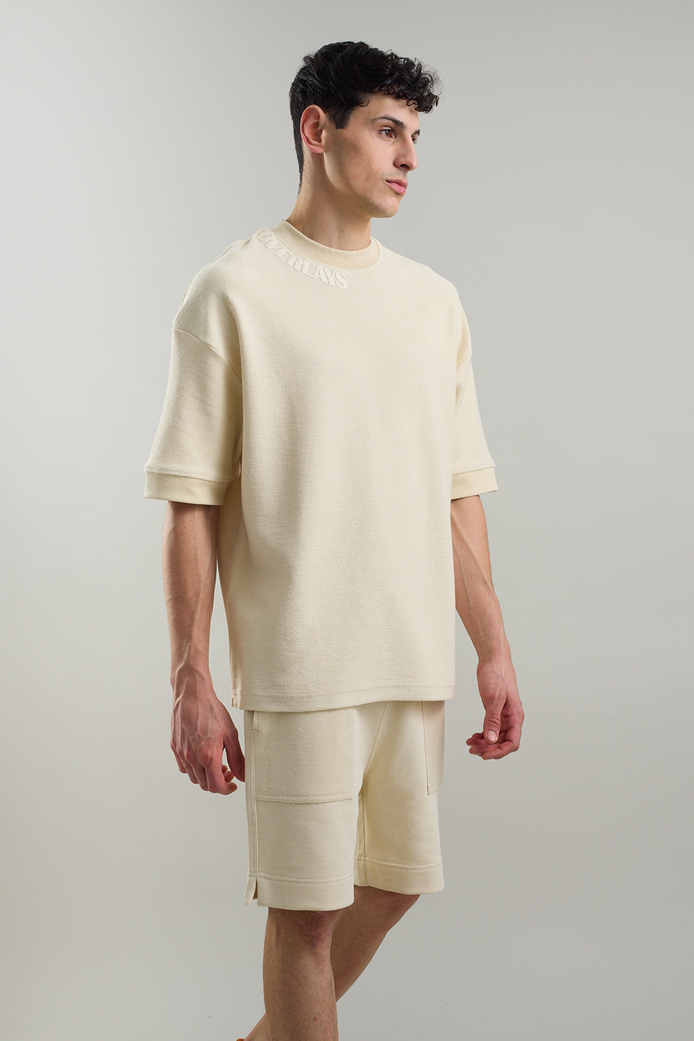 Textured Arc Fawn Oversized Fit T-shirt