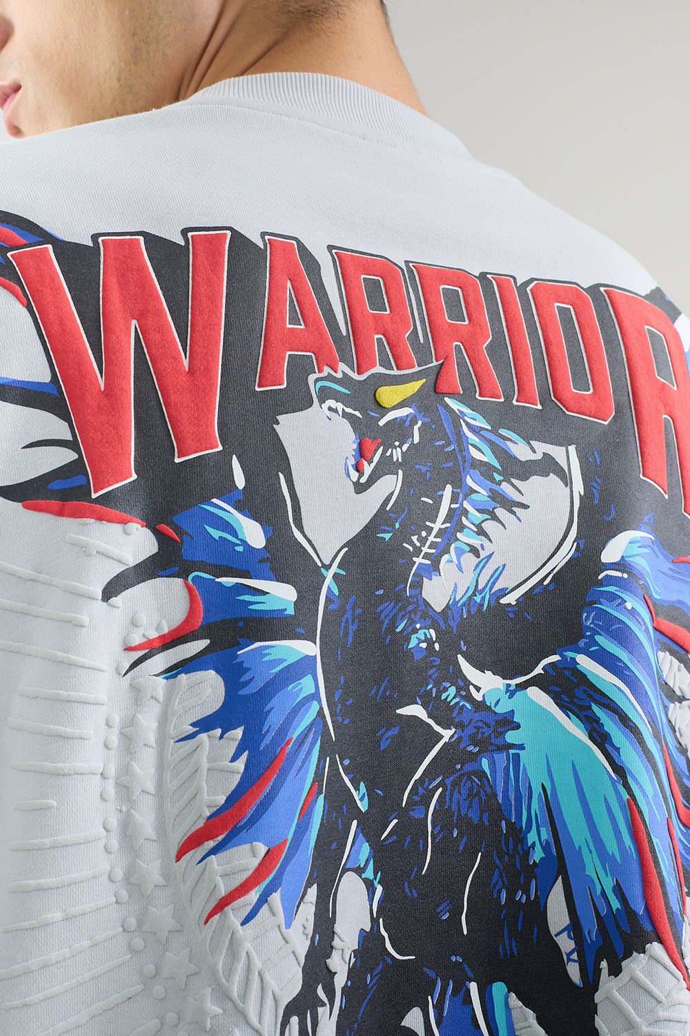 Textured Warrior Arc Oversized Fit T-shirt