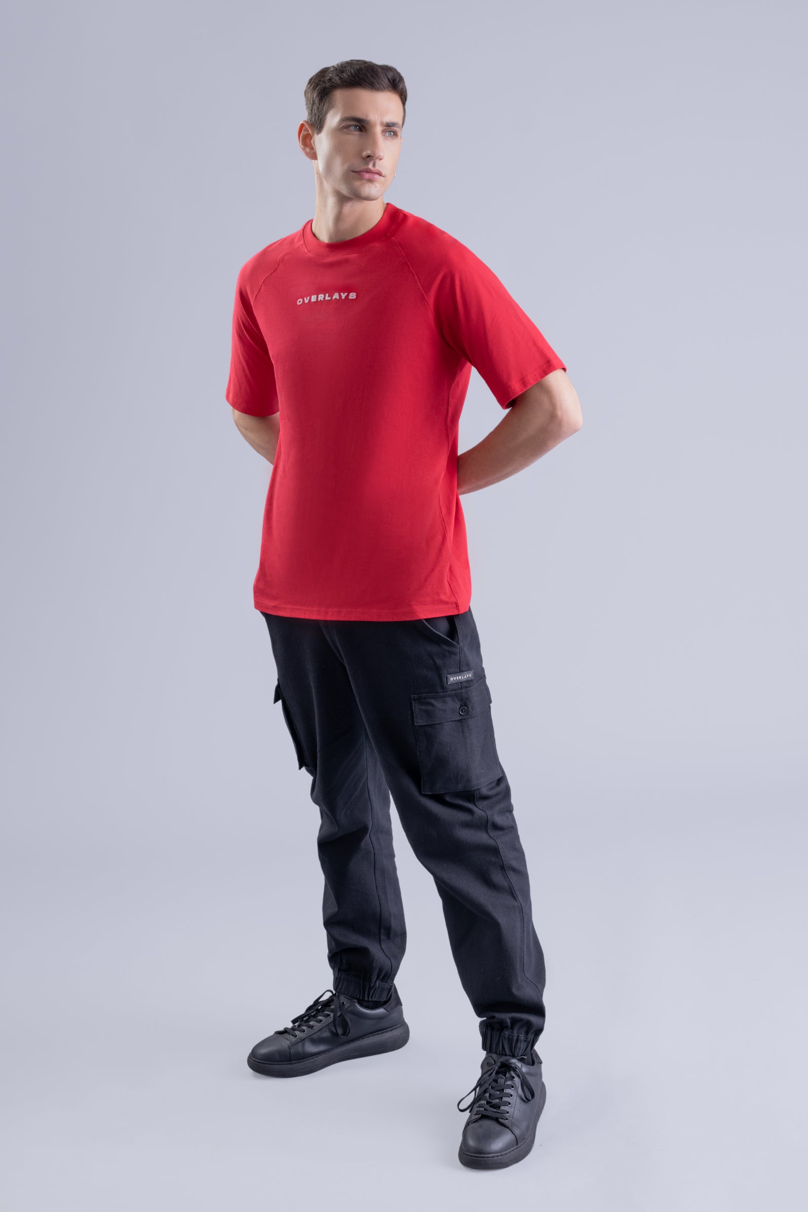 Regular Fit Raglan Tshirt- Red